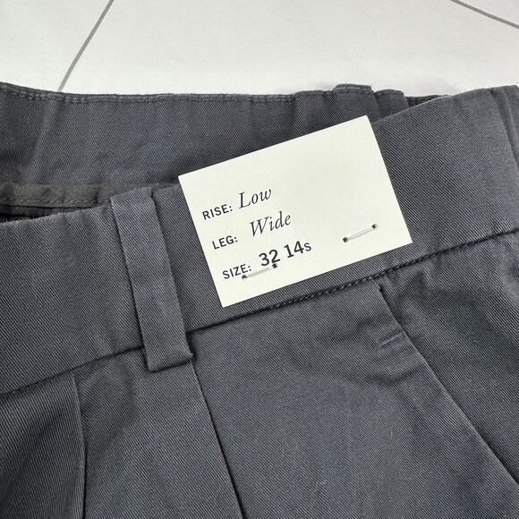 Abercrombie & Fitch Pants Womens 32 Short Gray Wide Leg Pleated Low Rise New - Picture 4 of 13